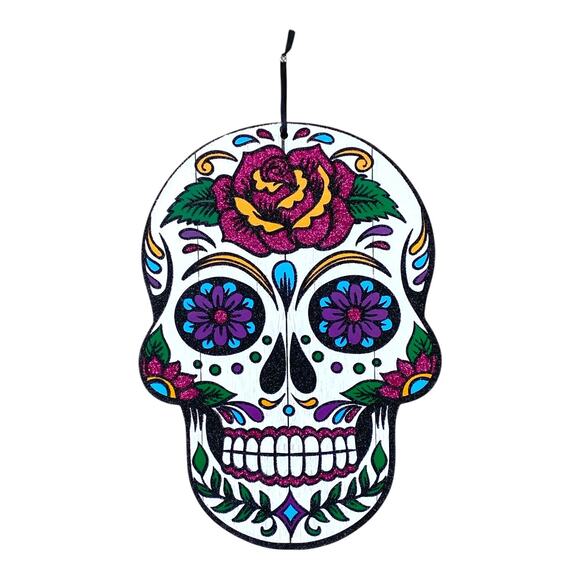 Colorful Sugar Skull Wall Décor – Day of the Dead / Halloween Decoration - Picture 4 of 4